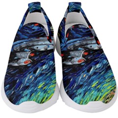 Spaceship Galaxy Parody Art Starry Night Kids  Slip On Sneakers by Sarkoni