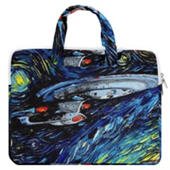 Spaceship Galaxy Parody Art Starry Night Macbook Pro 13  Double Pocket Laptop Bag by Sarkoni