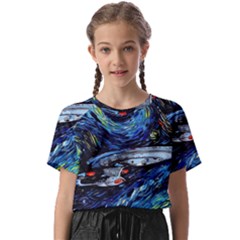 Spaceship Galaxy Parody Art Starry Night Kids  Basic T-shirt by Sarkoni