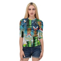 Game Starry Night Doctor Who Van Gogh Parody Quarter Sleeve Raglan T-shirt