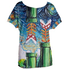 Game Starry Night Doctor Who Van Gogh Parody Women s Oversized T-shirt by Sarkoni