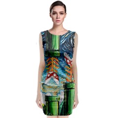 Game Starry Night Doctor Who Van Gogh Parody Classic Sleeveless Midi Dress by Sarkoni