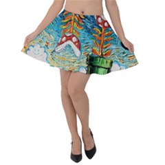 Game Starry Night Doctor Who Van Gogh Parody Velvet Skater Skirt