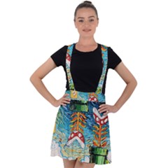 Game Starry Night Doctor Who Van Gogh Parody Velvet Suspender Skater Skirt by Sarkoni