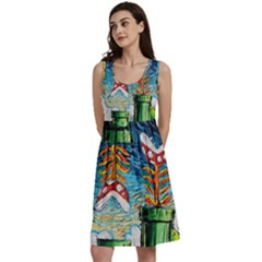 Game Starry Night Doctor Who Van Gogh Parody Classic Skater Dress by Sarkoni