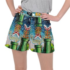 Game Starry Night Doctor Who Van Gogh Parody Women s Ripstop Shorts by Sarkoni