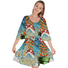 Game Starry Night Doctor Who Van Gogh Parody Velour Kimono Dress