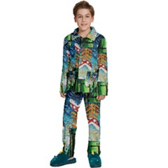 Game Starry Night Doctor Who Van Gogh Parody Kids  Long Sleeve Velvet Pajamas Set by Sarkoni