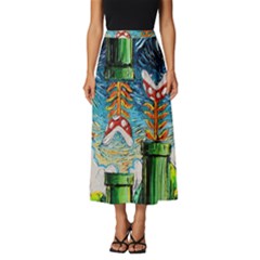 Game Starry Night Doctor Who Van Gogh Parody Classic Midi Chiffon Skirt by Sarkoni