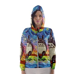 Cartoon Starry Night Art Van Gogh Parody Women s Hooded Windbreaker by Sarkoni