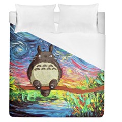 Cartoon Starry Night Art Van Gogh Parody Duvet Cover (queen Size) by Sarkoni