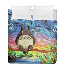 Cartoon Starry Night Art Van Gogh Parody Duvet Cover Double Side (full/ Double Size) by Sarkoni