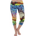 Cartoon Starry Night Art Van Gogh Parody Capri Yoga Leggings View1