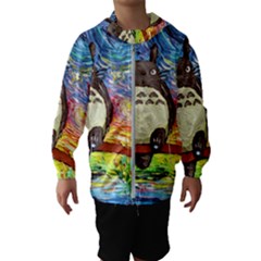 Cartoon Starry Night Art Van Gogh Parody Kids  Hooded Windbreaker by Sarkoni