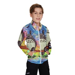 Cartoon Starry Night Art Van Gogh Parody Kids  Windbreaker by Sarkoni