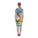 Cartoon Starry Night Art Van Gogh Parody Classic Short Sleeve Midi Dress View2