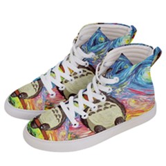 Cartoon Starry Night Art Van Gogh Parody Men s Hi-top Skate Sneakers by Sarkoni