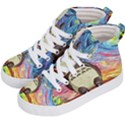 Cartoon Starry Night Art Van Gogh Parody Kids  Hi-Top Skate Sneakers View2