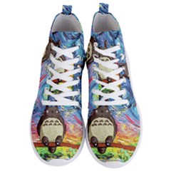 Cartoon Starry Night Art Van Gogh Parody Men s Lightweight High Top Sneakers by Sarkoni