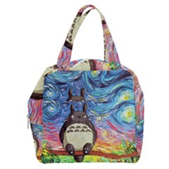 Cartoon Starry Night Art Van Gogh Parody Boxy Hand Bag by Sarkoni