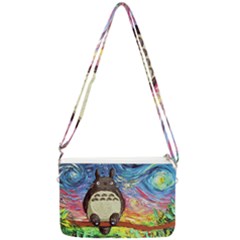 Cartoon Starry Night Art Van Gogh Parody Double Gusset Crossbody Bag by Sarkoni