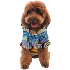 Cartoon Starry Night Art Van Gogh Parody Dog Coat by Sarkoni