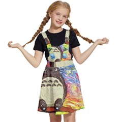 Cartoon Starry Night Art Van Gogh Parody Kids  Apron Dress by Sarkoni