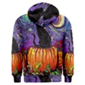 Halloween Art Starry Night Hallows Eve Black Cat Pumpkin Men s Overhead Hoodie View2