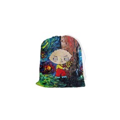 Cartoon Starry Night Vincent Van Gogh Drawstring Pouch (xs) by Sarkoni