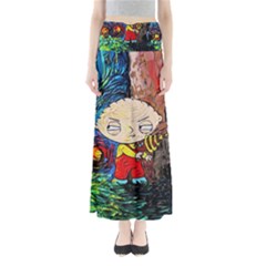 Cartoon Starry Night Vincent Van Gogh Full Length Maxi Skirt by Sarkoni