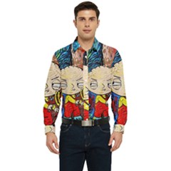 Cartoon Starry Night Vincent Van Gogh Men s Long Sleeve  Shirt by Sarkoni