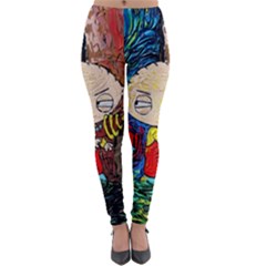 Cartoon Starry Night Vincent Van Gogh Lightweight Velour Leggings by Sarkoni