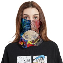 Cartoon Starry Night Vincent Van Gogh Face Covering Bandana (two Sides) by Sarkoni