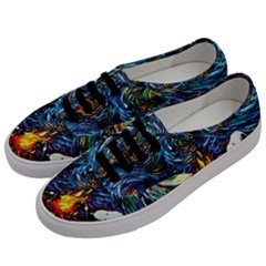 Dog Cartoon Starry Night Print Van Gogh Parody Men s Classic Low Top Sneakers by Sarkoni