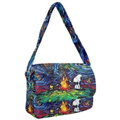 Dog Cartoon Starry Night Print Van Gogh Parody Courier Bag by Sarkoni