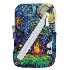 Dog Cartoon Starry Night Print Van Gogh Parody Belt Pouch Bag (large) by Sarkoni