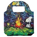 Dog Cartoon Starry Night Print Van Gogh Parody Premium Foldable Grocery Recycle Bag View1