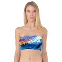 Mount Fuji Art Starry Night Van Gogh Bandeau Top by Sarkoni