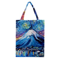 Mount Fuji Art Starry Night Van Gogh Classic Tote Bag by Sarkoni