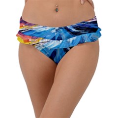 Mount Fuji Art Starry Night Van Gogh Frill Bikini Bottoms by Sarkoni