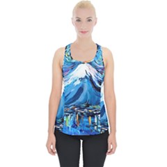 Mount Fuji Art Starry Night Van Gogh Piece Up Tank Top by Sarkoni