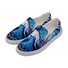 Mount Fuji Art Starry Night Van Gogh Women s Canvas Slip Ons by Sarkoni