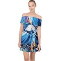 Mount Fuji Art Starry Night Van Gogh Off Shoulder Chiffon Dress View1