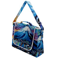 Mount Fuji Art Starry Night Van Gogh Box Up Messenger Bag by Sarkoni