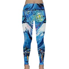 Mount Fuji Art Starry Night Van Gogh Lightweight Velour Classic Yoga Leggings by Sarkoni