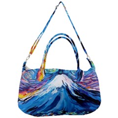 Mount Fuji Art Starry Night Van Gogh Removable Strap Handbag by Sarkoni