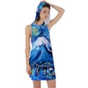 Mount Fuji Art Starry Night Van Gogh Racer Back Hoodie Dress View1