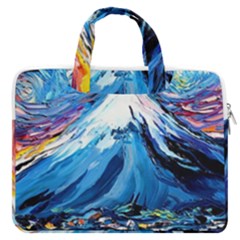 Mount Fuji Art Starry Night Van Gogh Macbook Pro 13  Double Pocket Laptop Bag by Sarkoni