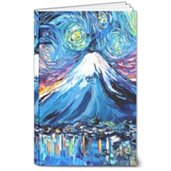 Mount Fuji Art Starry Night Van Gogh 8  X 10  Softcover Notebook by Sarkoni