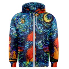 Lion Art Starry Night Van Gogh Men s Zipper Hoodie by Sarkoni